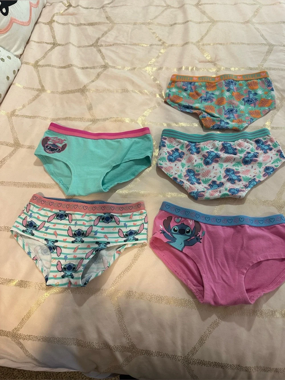 Lot of Squishmallows and Stitch girls size 8/large hipster underwear EUC - Picture 5 of 8